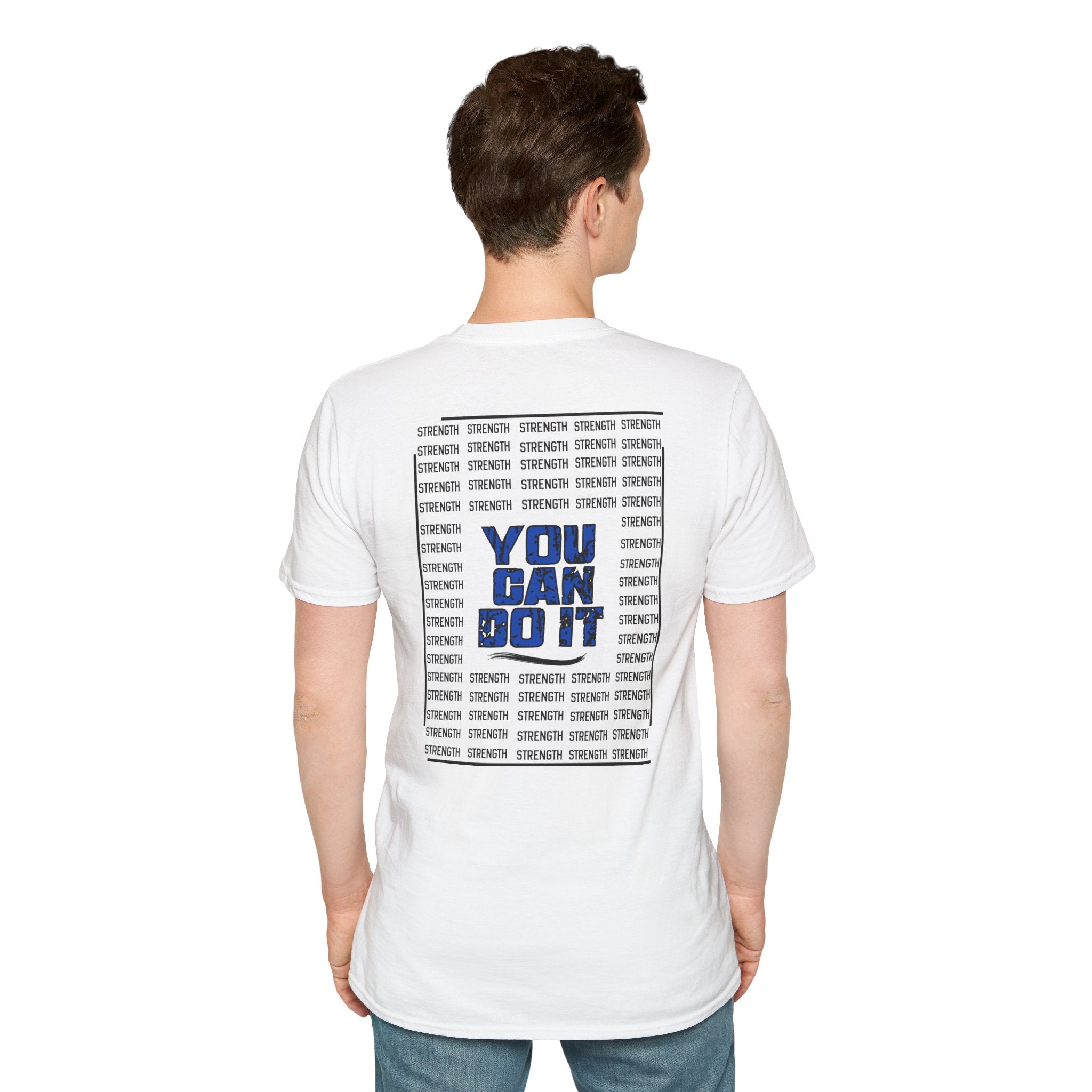 Strength "You Can Do It" T-Shirt — Minimal Blue Logo Tee