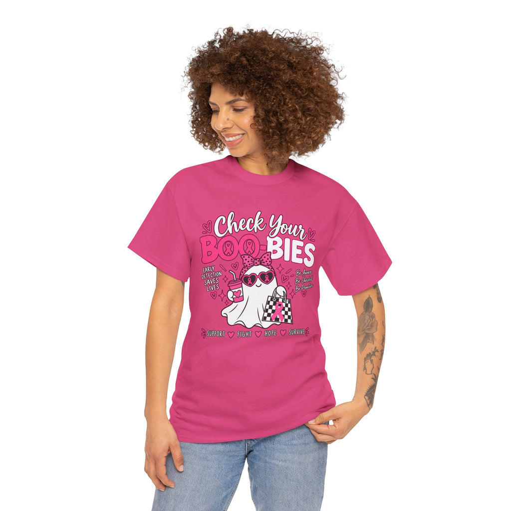 Check Your Boo-bies Tee — Breast Cancer Awareness Ghost Graphic T-Shirt