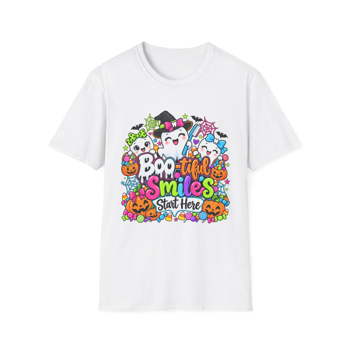 Boo-tiful Smiles Start Here Halloween T-Shirt