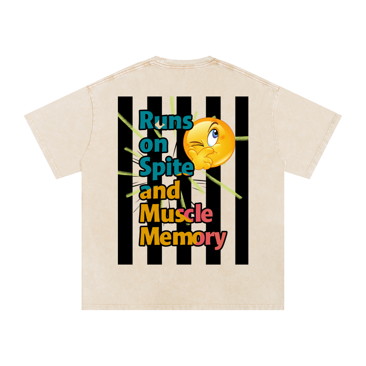Runs on Spite -Snow Washed Oversized Cotton T-Shirt