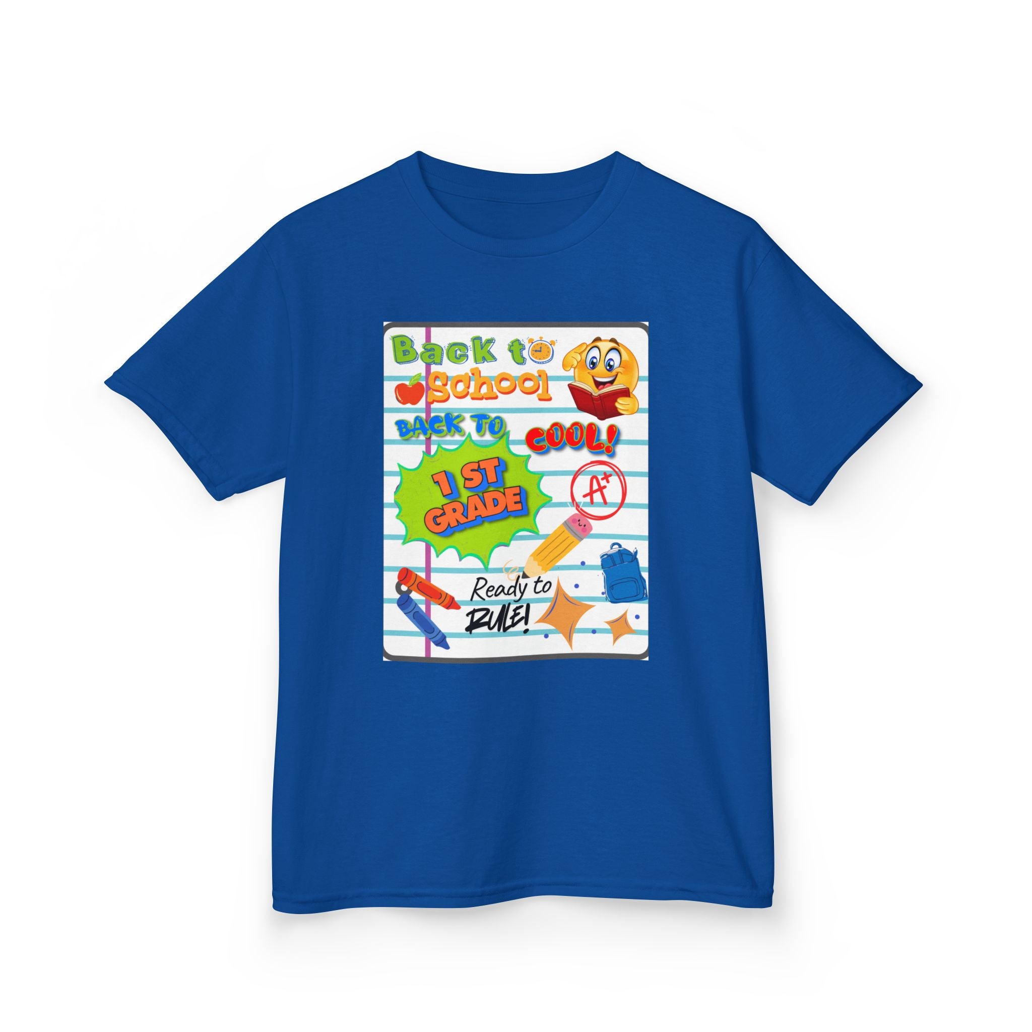 1st Grade Back to School Kids T‑Shirt - "Back to School" Lined Paper Design