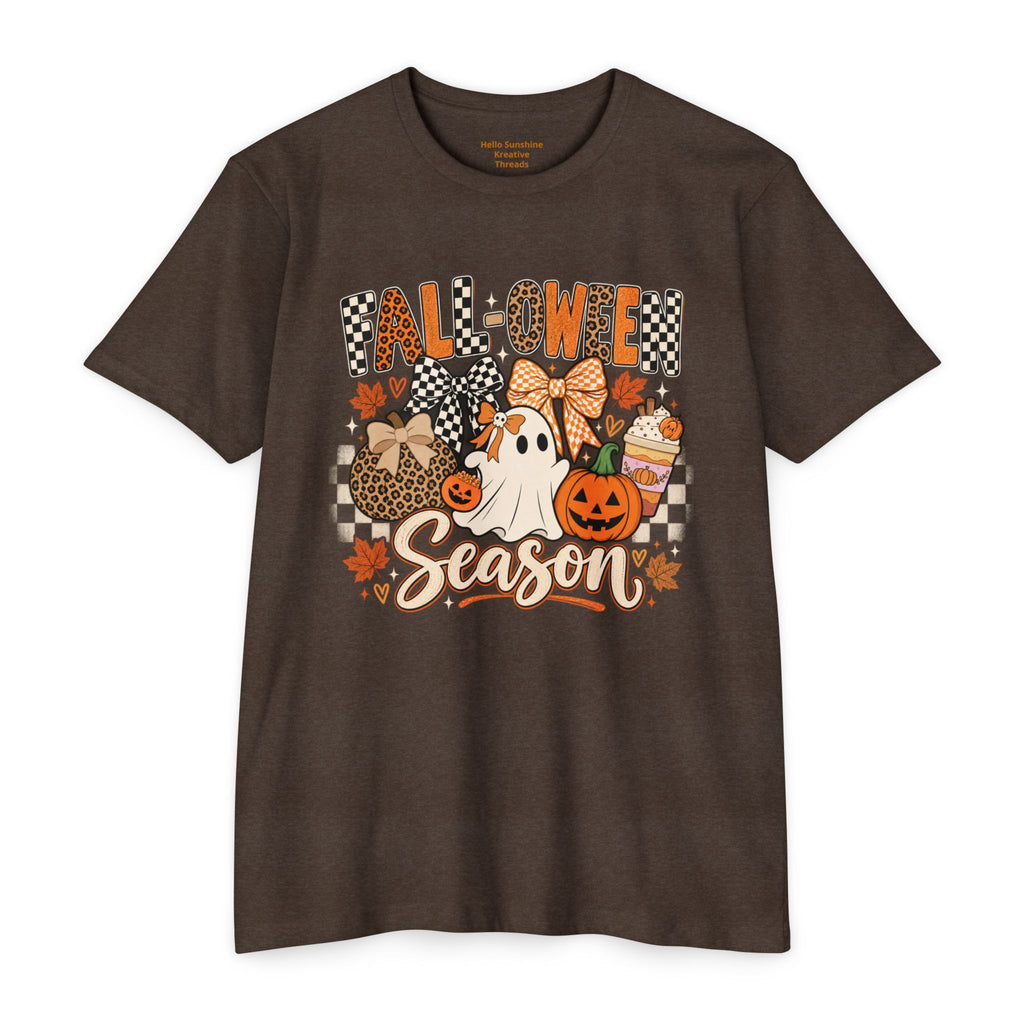 Falloween Season T-Shirt — Cute Ghost & Pumpkins Trick-or-Treat Tee