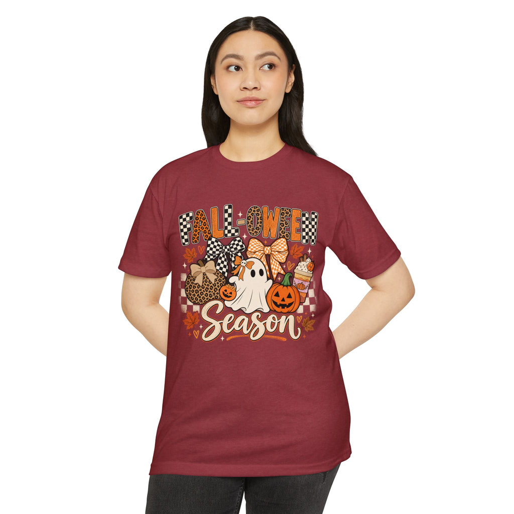 Falloween Season T-Shirt — Cute Ghost & Pumpkins Trick-or-Treat Tee