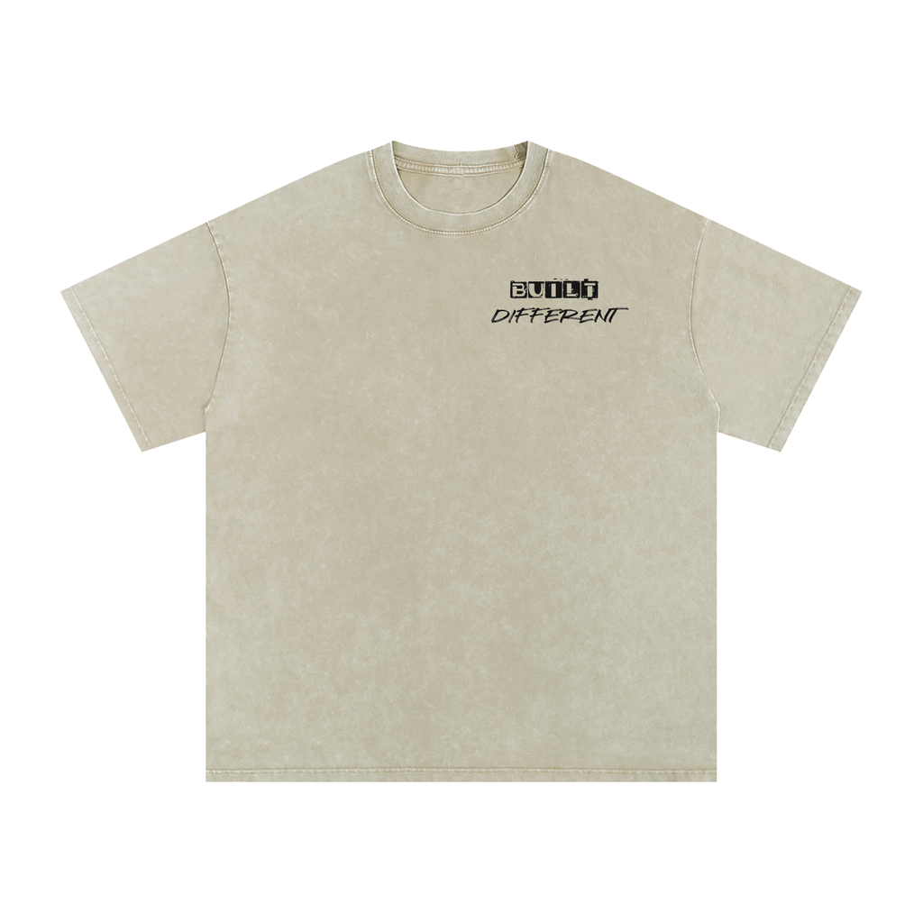 Runs on Spite -Snow Washed Oversized Cotton T-Shirt